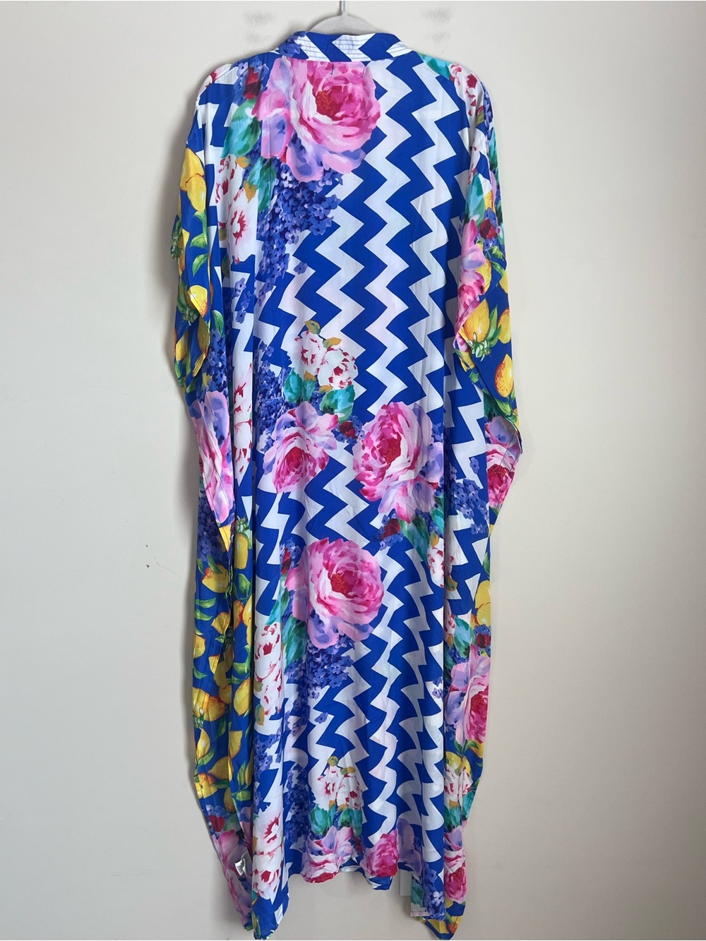 ANTICA SARTORIA Giacoma Cinque Kaftan Lemons Floral Print Dress Beach Coverup OS - Picture 7 of 9